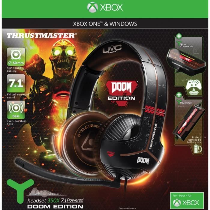 Casque Gamer Thrustmaster Y350X 7.1 POWERED DOOM Edition - Xbox One / PC