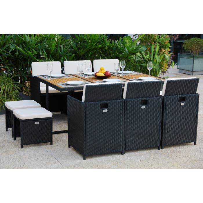 Ensemble Repas De Jardin Encastrable 6 Personnes Table 167x110cm