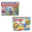 Lot de  2 jeux de société Hasbro gaming junior : Monopoly Junior + Twister junior-0
