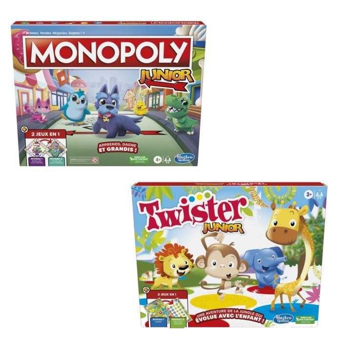 Lot de 2 jeux de société Hasbro gaming junior : Monopoly Junior + Twister junior