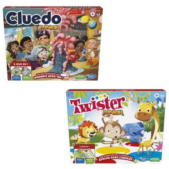 Lot de  2 jeux de société Hasbro gaming junior : Cluedo Junior + Twister junior