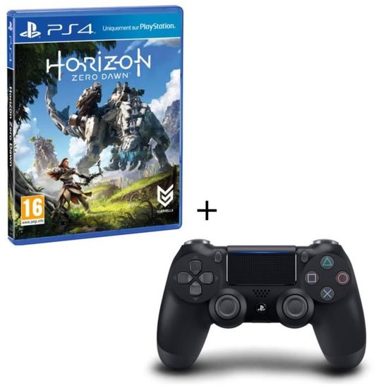 SONY Manette Dualshock 4 Noire + Horizon: Zero Dawn - Complete Edition Playstation Hits Ps4