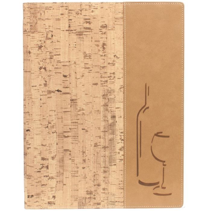 Carte des vins A4 liège, 1 double insert