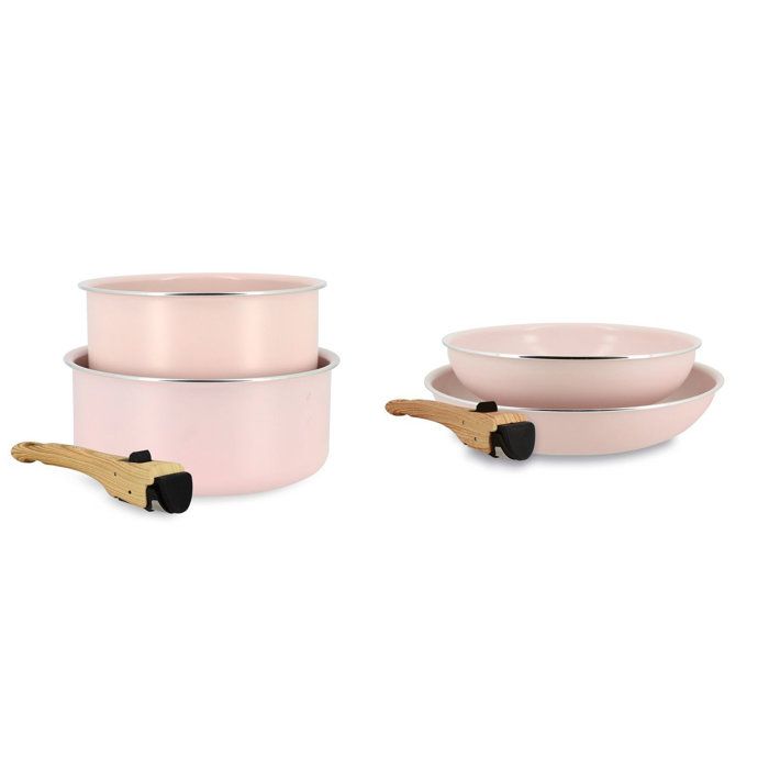 Batterie de cuisine MENASTYL Colorama Aluminium 2 poêles + 1 poigné Coloris - vue 4