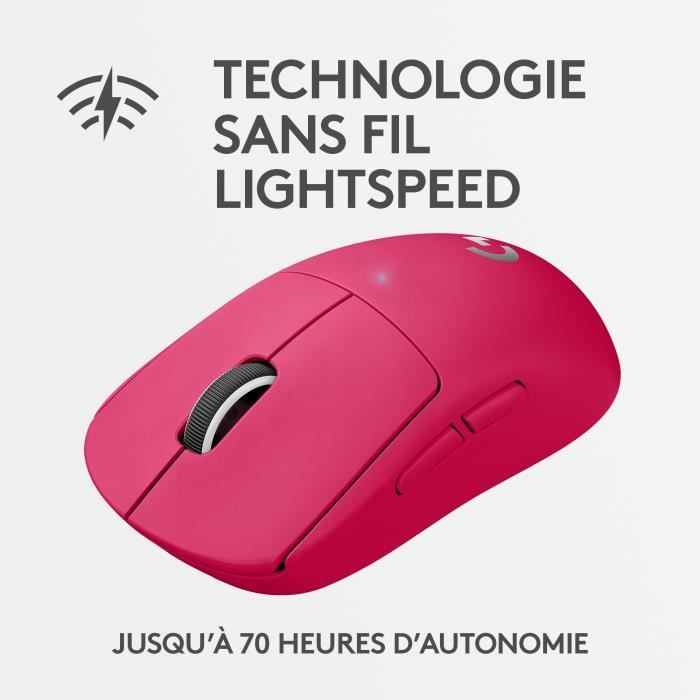 Souris gamer - Sans fil - Logitech G - G Pro X Superlight - Rose