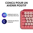 Clavier Sans Fil Logitech POP Keys Mécanique avec Touches Emoji Personnalisables, Bluetooth ou USB, Design Compact Durable - Rose-4