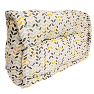 Dossier cale-reins 100% coton MISTIGRI 60xH35x22 / 11 cm gris et jaune