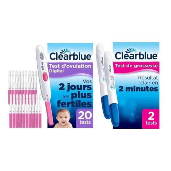 CLEARBLUE Test d'ovulation Digital + test de grossesse 22 tests
