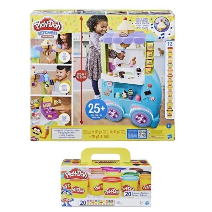 Play-Doh, Camion de glace géant + 20 Pots