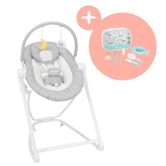 Trousse Igiene Per Neonati Badabulle Plouf Con 7 Accessori - Termometro, Spazzola, Forbicine, Massaggiagengive, Trasparente E Lavabile