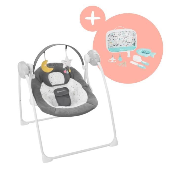 Badabulle Balancelle Electrique Confort Pliable Ultra Compact Arche de jeux amovible Moonlight - vue 3
