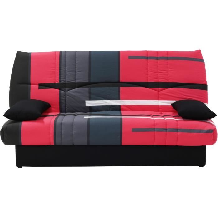 Clic clac 3 places DREAM - Tissu 100% Coton imprimé Piste Rouge - Couchage 125x190 cm - L190 x P92 x