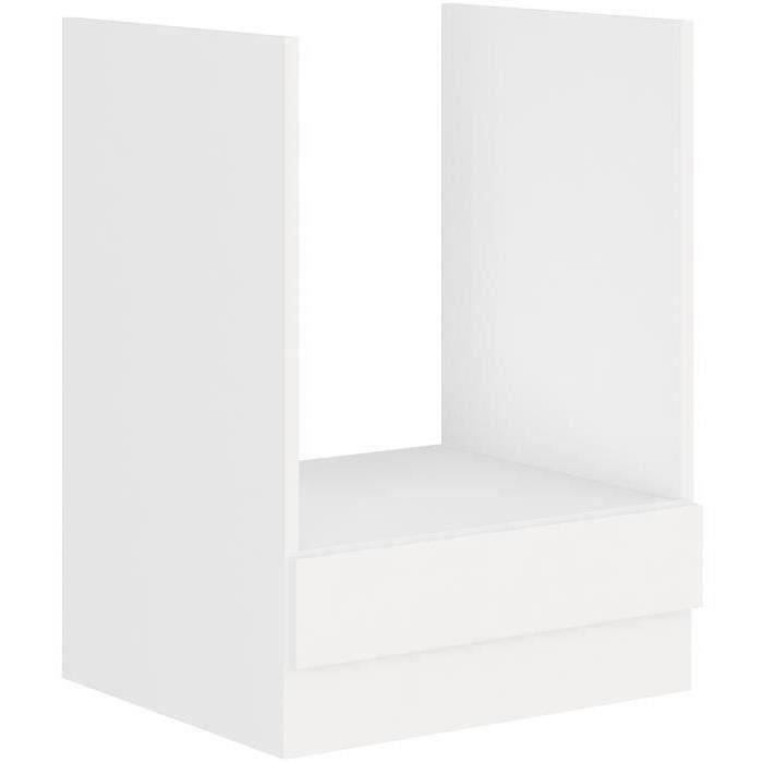 atlas meuble four - décor blanc - l60 x p52 x h82 cm - plan de travail non inclus
