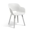 ALLIBERT JARDIN Table LIMA 160x100cm - Blanc + 4 fauteuils AKOLA Blanc - Résine-2