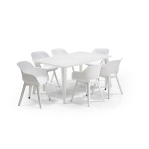 Ensemble table et chaise de jardin ALLIBERT JARDIN Table LIMA 160x100cm - Blanc + 3 l