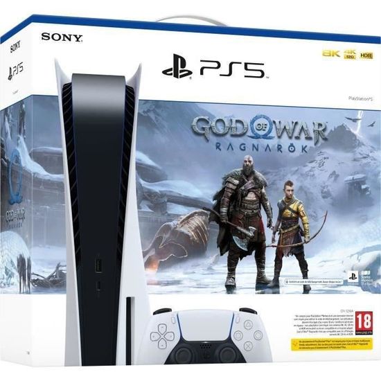 Pack PS5 : Console PlayStation 5 - Édition Standard + God of War : Ragnarök