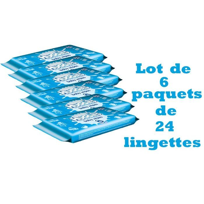 HUGGIES Lot Lingettes Bébé Baby Wipes 6x24 Lingettes Cdiscount