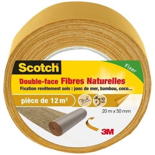 Double face fibres naturelles jaune 20 x 50 mm