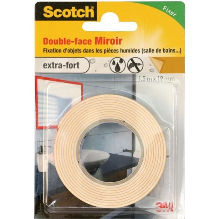 3m Scotch Double Face 1 5 M X 19 Mm Miroir Achat Vente Adhesif Scotch Double Face 1 5m Miroir Cdiscount