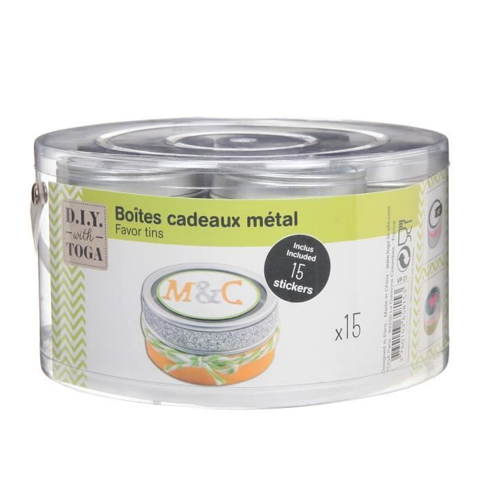 TOGA Lot de 15 Mini Boites à Décorer