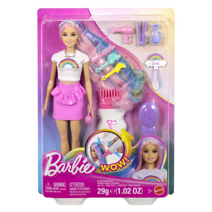 Poupée Barbie JJP07 – Chevelure Arc-en-Ciel avec 12 Accessoires - vue 4