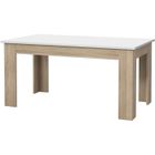 FINLANDEK Table à manger PILVI - 6 à 8 personnes - Blanc mat et chêne sonoma - Contemporain - L 160 x P 90 x H 75 cm