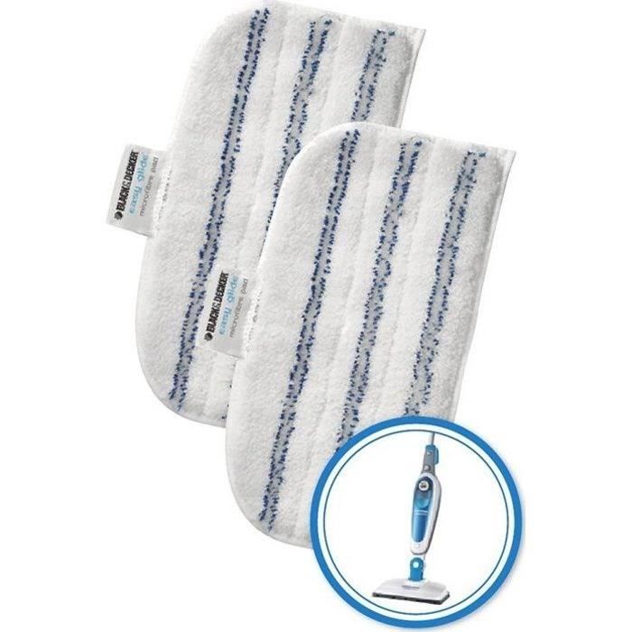 Patins Microfibre Black & Decker FSMP20 – Pour Balai Vapeur, Lavables, 2 Pièces - vue 2