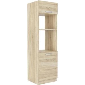 DCRAF Home Products Meuble de rangement en bois blanc et chêne sonoma 60 x  29,5 x 90 cm : : Cuisine et Maison