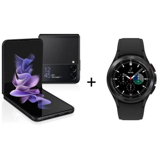SAMSUNG Galaxy Z Flip3 128Go Noir + Galaxy Watch4 Classic 46mm Bluetooth Noir