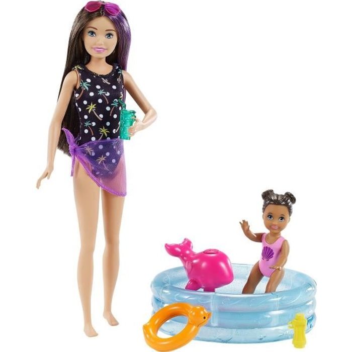 Barbie Famille Coffret Deux poupées Skipper baby-sitter Frère et Sœur, un  jeune enfant et un bébé en couche, jouet pour enfant, G - Cdiscount Jeux -  Jouets