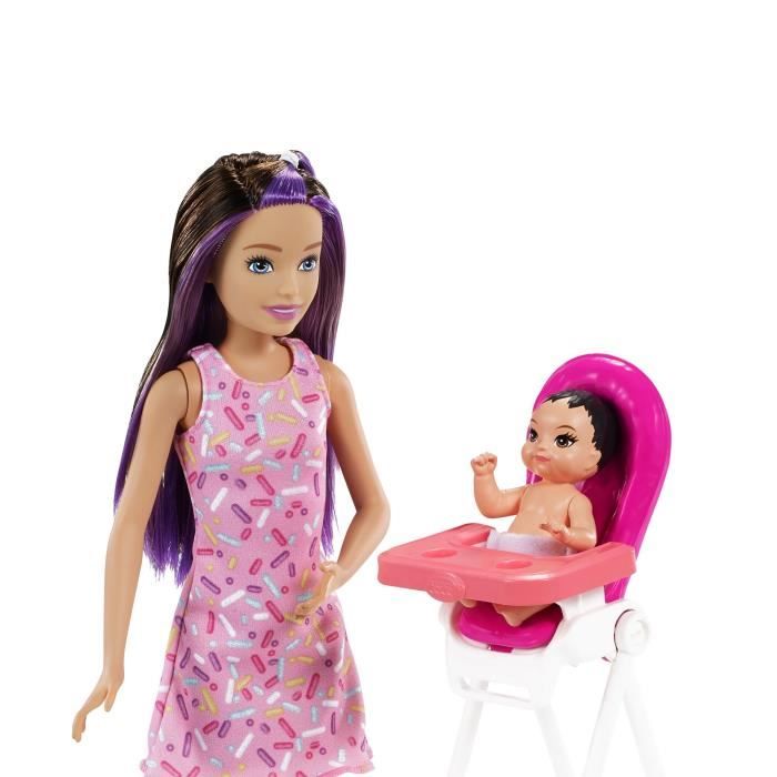 Barbie Métiers coffret poupée Fermière Rousse avec poulailler, 3 Po
