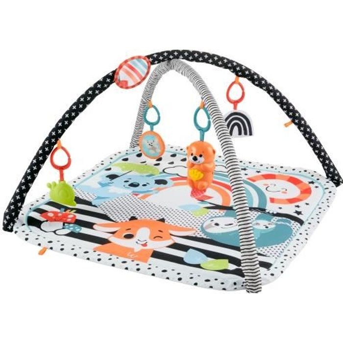 Fisher-Price - Mon Tapis dactivités 3 en 1 sensoriel - Tapis Bébé - Dès la naissance HBP41