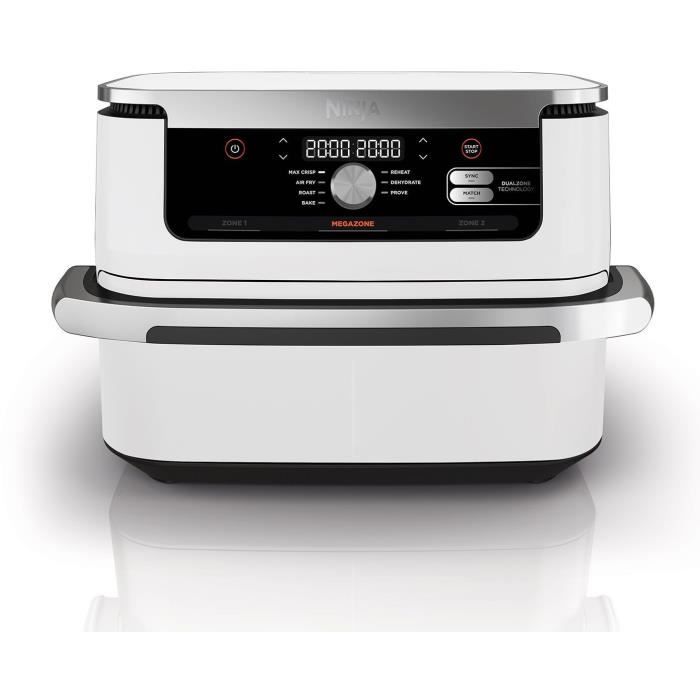 Friteuse sans huile NINJA - Foodi Flex AF500EUWH - Capacité 104L - 7 programmes de cuisson - Blanc - 2470W