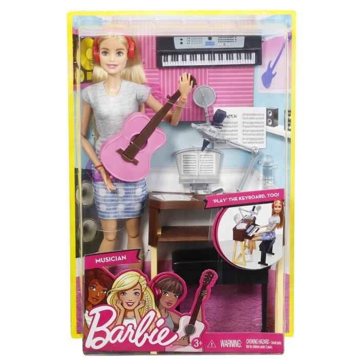 Barbie Rise and Relax Poupée, Blonde, lumière et musique pour la  méditation, masque pour les yeux, chiot et 3 émoticônes, jouet pour les  enfants de 3