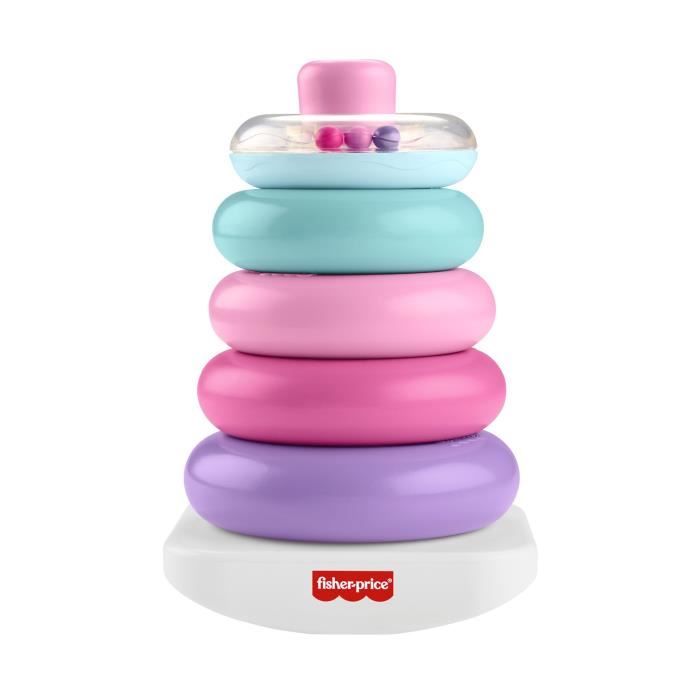 Jouet d'Éveil à Empiler Fisher-Price JGP94 – Pyramide Arc-en-ciel Colorée