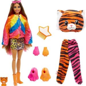 Poupée Barbie Cutie Reveal avec Animal en peluche, déguisement Surprise  lapin changement de couleur Panda articulations jouets pour filles
