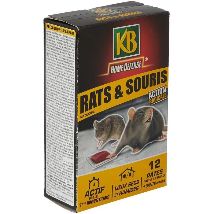 K.PRO - Pâtes Rats Souris - Action Radicale - Anticoagulant - Pour les Lieux Secs et Humides - Contient un Amérisant - Techniques Professionnelles - 150 g