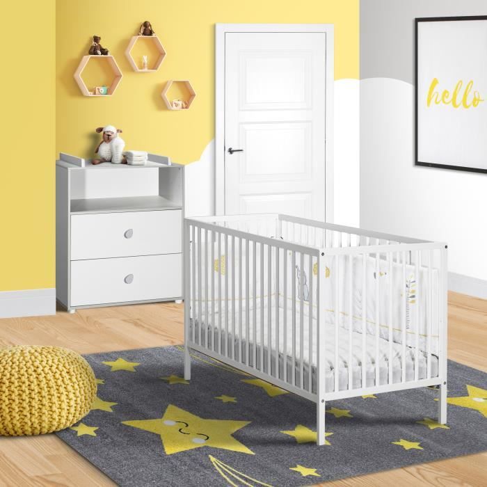 Cleo Chambre Bebe Duo Lit Bebe 60 1cm Commode Cdiscount Puericulture Eveil Bebe