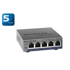 SWITCH - HUB ETHERNET  NETGEAR Switch configurable ProSAFE Plus GS105Ev2