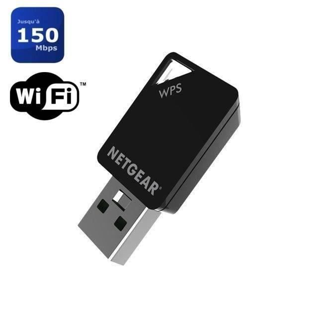 NETGEAR Mini-adaptateur USB Wifi AC600. Vitesse atteignant 150/433 Mbps Modèle: A6100