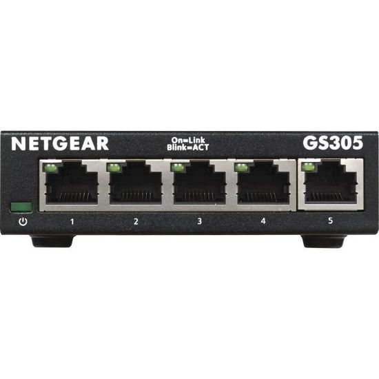 NETGEAR GS305300PES Switch Métal 5 ports Gigabit (10/100/1000) Cdiscount Informatique