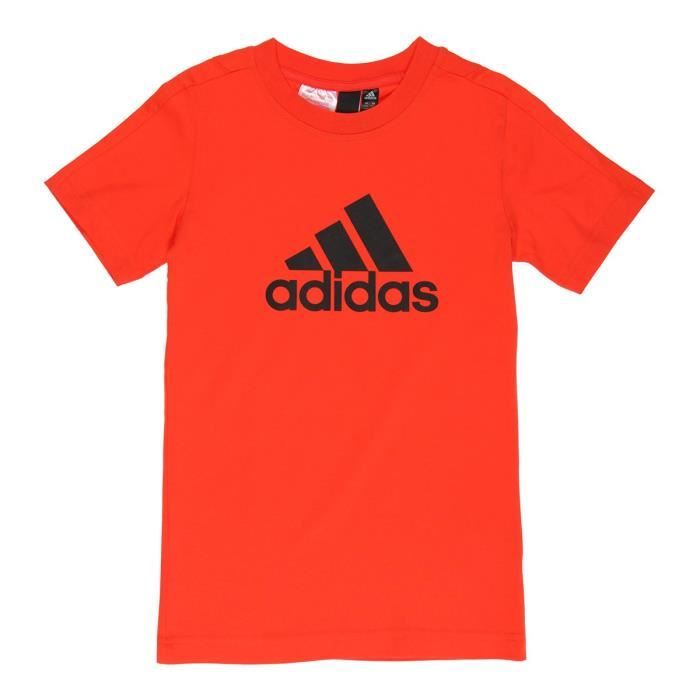 ADIDAS T-shirt Yb logo - Garçon - Rouge - Achat / Vente t-shirt 