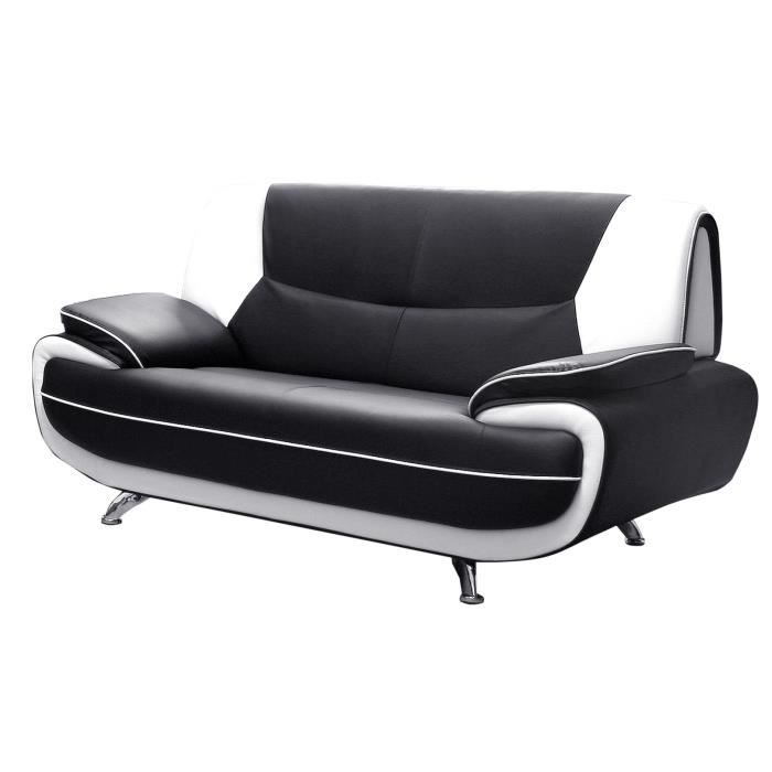 Canape 2 Places Noir Et Blanc Achat Vente Pas Cher