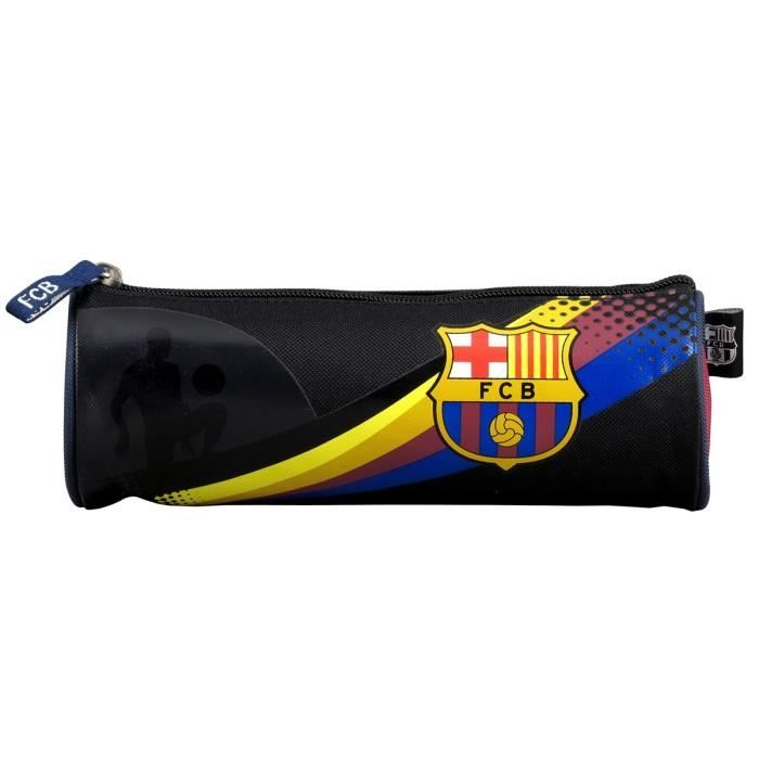 Trousse Triple FC Barcelona Officielle - Grande Capacité 21x8x8cm Bleu Marine/Grenat Safta