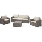 ALLIBERT BY KETER Salon de jardin résine tressée imitation rotin ALLIBERT avec table basse - 5 personnes - California - Beige