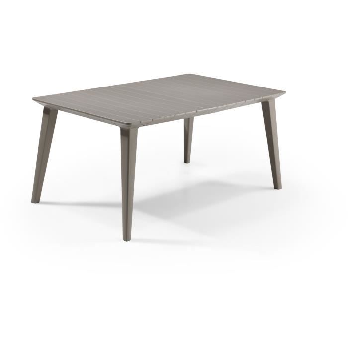 Table de jardin - rectangulaire 160cm - cappuccino - en résine - 6 personnes - Lima -Allibert by KETER