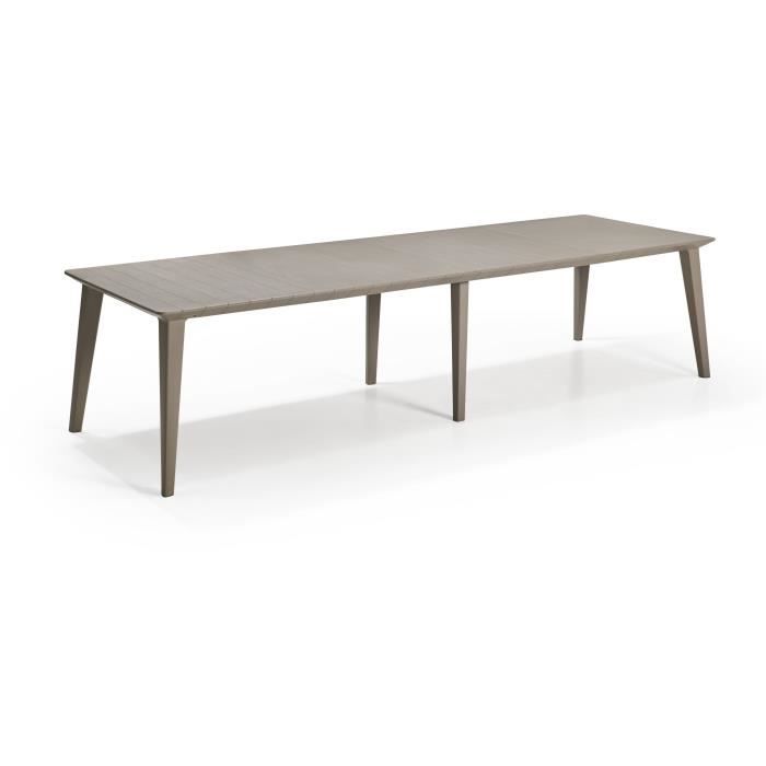 Table de jardin - rectangulaire 320 cm - cappuccino - en résine - 8 à 12 personnes - Lima - Allibert