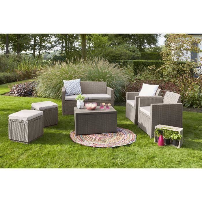 Salon De Jardin En Imitation Resine Tressee Allibert 4 Personnes