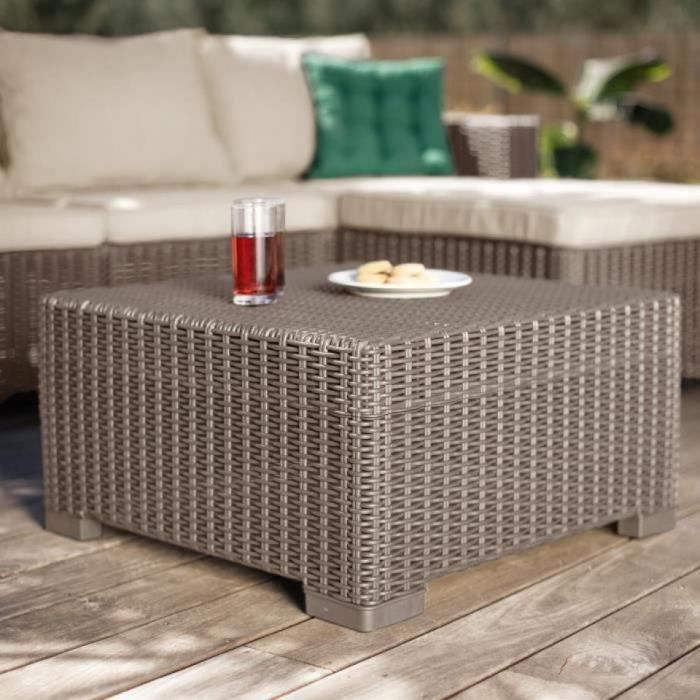 Salon de jardin 4 places en résine beige - BALEA | Maison et Styles Salon de jardin 4 places en résine beige - BALEA | Maison et Styles