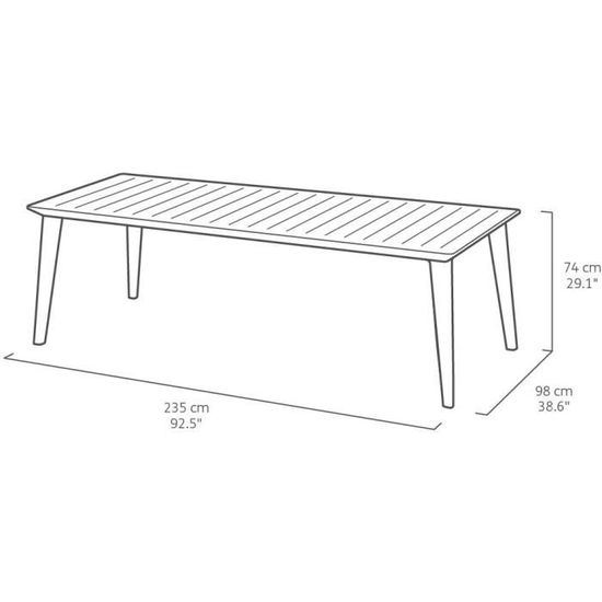 Allibert Jardin Table Lima 240cm 6 A 8 Personnes Avec Allonge
